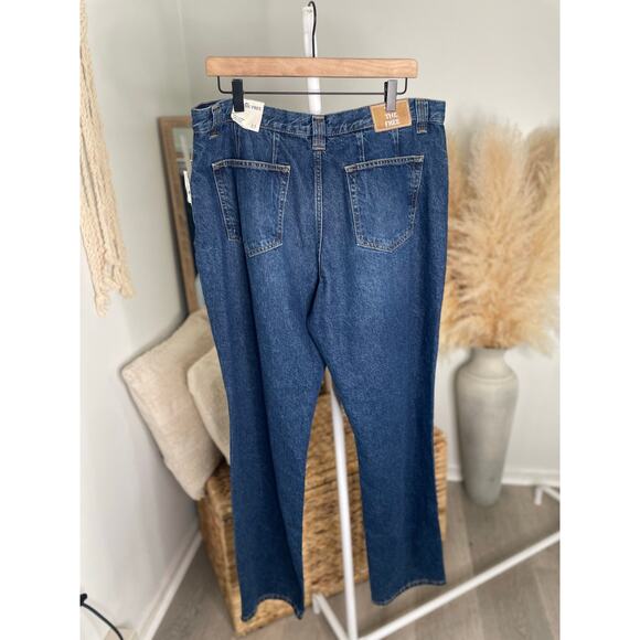 Free People Crvy Siren Straight Leg Jeans Size 33 Dark Wash Low Rise Casual - Picture 5 of 8